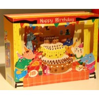 4d Pop Up Box Happy Birthday Card Kid Son Daughter Child 1st Best Friends Family Greeting Animal Party Cat Crocodile Horse Rat Giraffe Cake